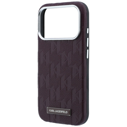 Etui MagSafe do Apple iPhone 18 Pro Max / 17 Pro Max, Karl Lagerfeld, Logo z żywicy Monogramowej o ziarnistej fakturze, Wiśniowy