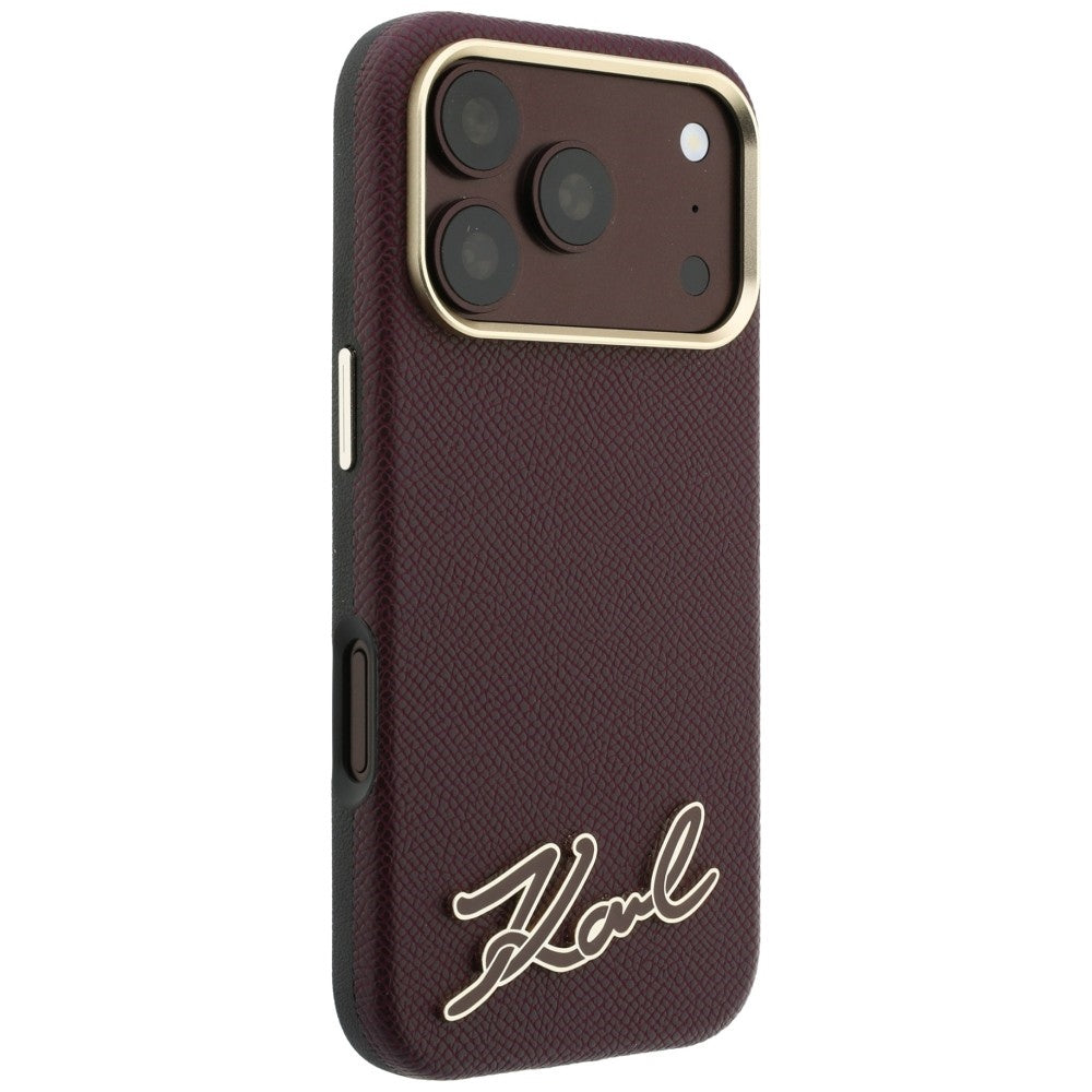 Etui MagSafe do Apple iPhone 18 Pro Max / 17 Pro Max, Karl Lagerfeld, Logo z żywicy ziarnistej, Wiśniowy
