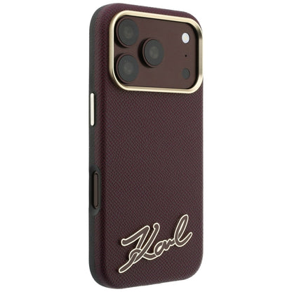 Etui MagSafe do Apple iPhone 18 Pro Max / 17 Pro Max, Karl Lagerfeld, Logo z żywicy ziarnistej, Wiśniowy