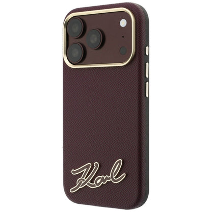 Etui MagSafe do Apple iPhone 18 Pro Max / 17 Pro Max, Karl Lagerfeld, Logo z żywicy ziarnistej, Wiśniowy