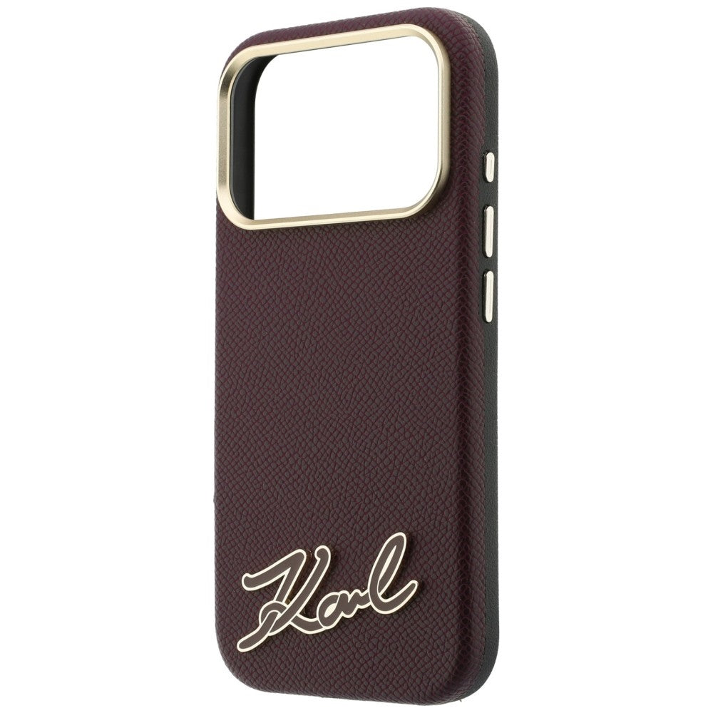 Etui MagSafe do Apple iPhone 18 Pro Max / 17 Pro Max, Karl Lagerfeld, Logo z żywicy ziarnistej, Wiśniowy