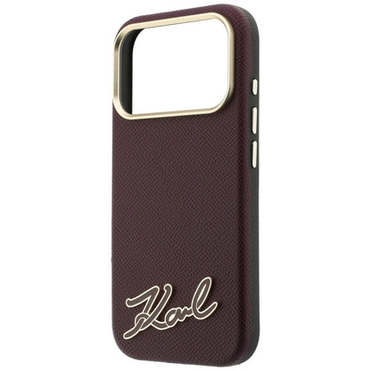 Etui MagSafe do Apple iPhone 18 Pro Max / 17 Pro Max, Karl Lagerfeld, Logo z żywicy ziarnistej, Wiśniowy