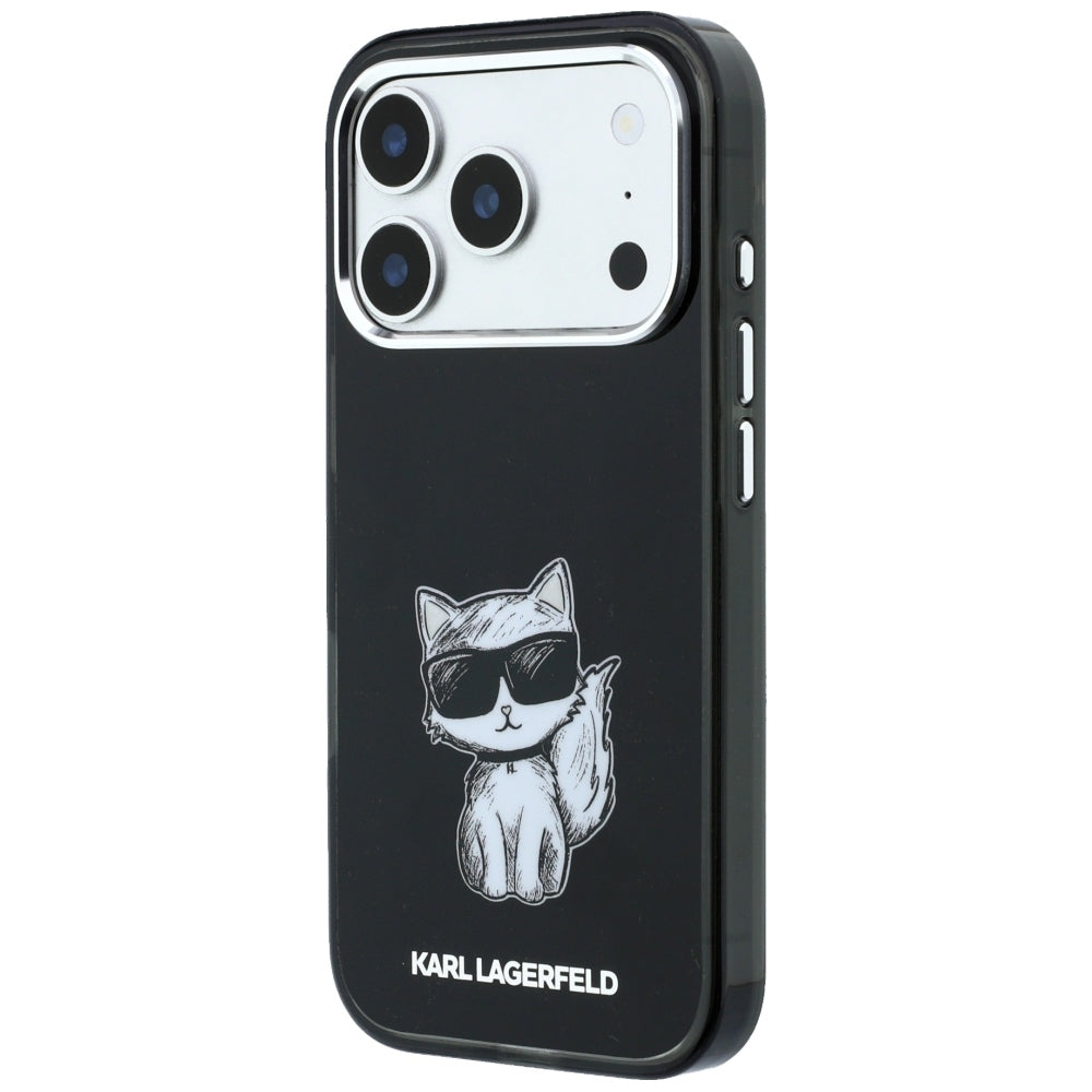 Etui MagSafe do Apple iPhone 18 Pro Max / 17 Pro Max, Karl Lagerfeld, IML Choupette Body Sketch Print, czarne