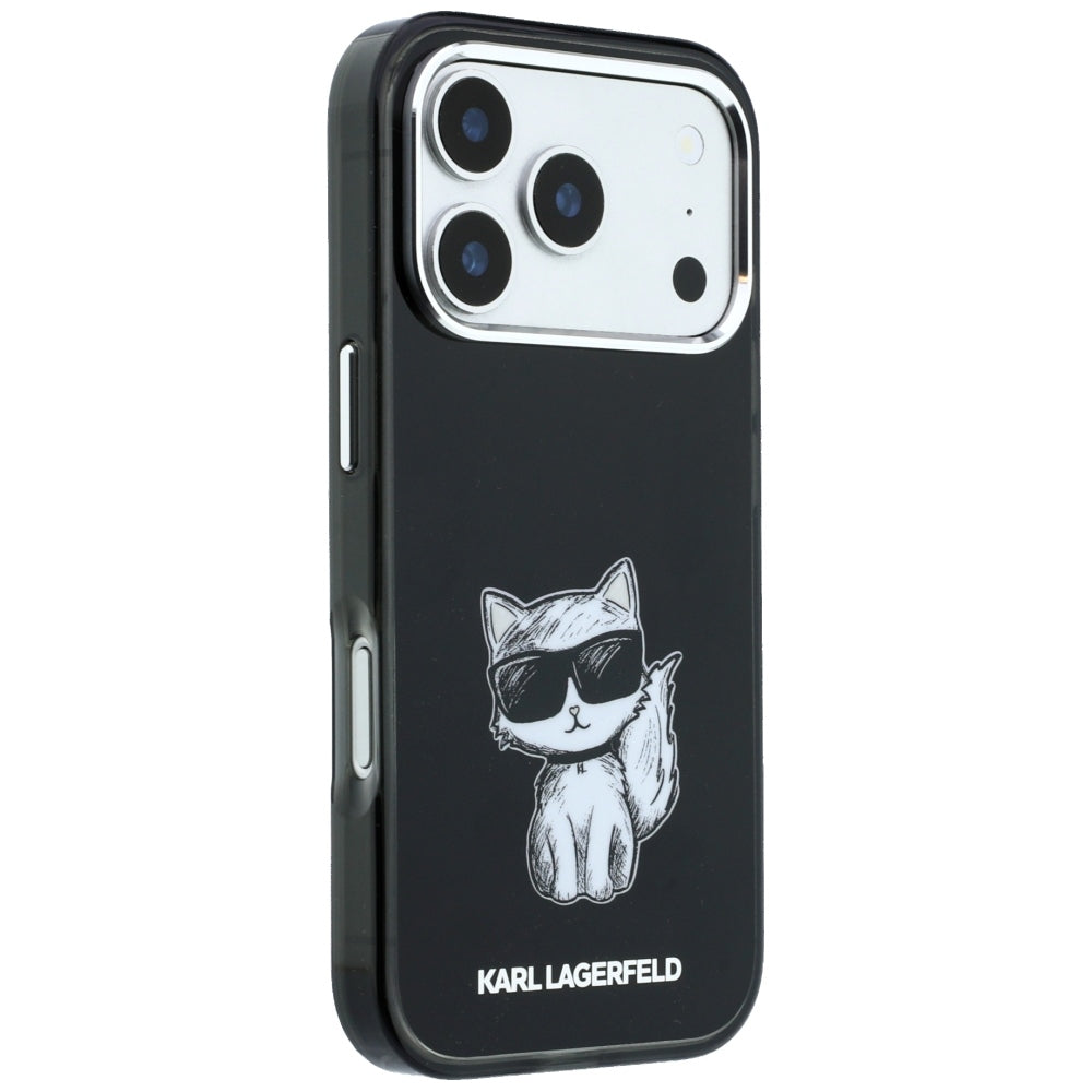 Etui MagSafe do Apple iPhone 18 Pro Max / 17 Pro Max, Karl Lagerfeld, IML Choupette Body Sketch Print, czarne