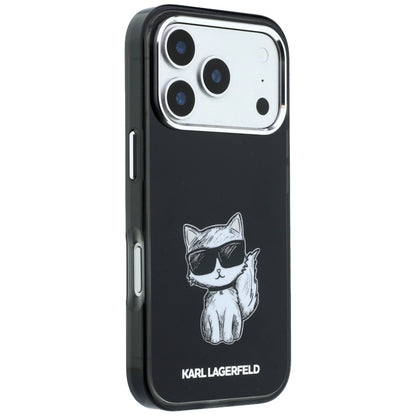 Etui MagSafe do Apple iPhone 18 Pro Max / 17 Pro Max, Karl Lagerfeld, IML Choupette Body Sketch Print, czarne