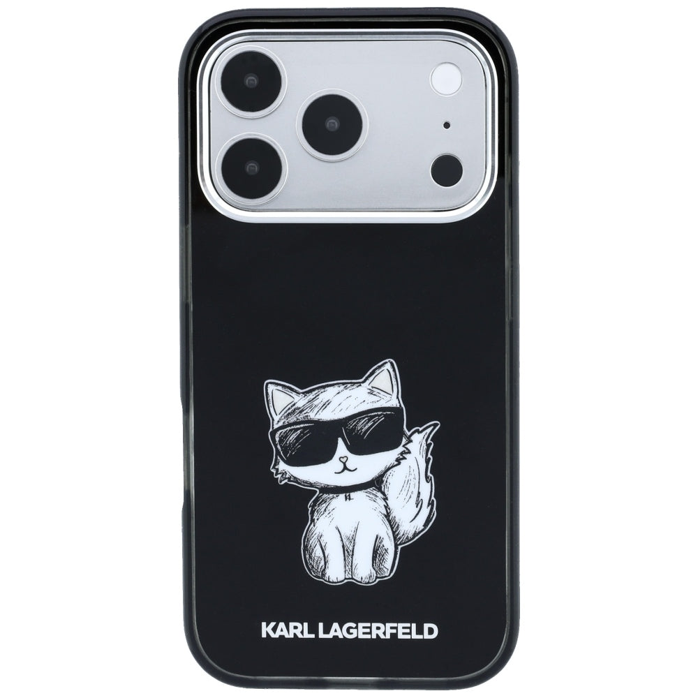 Etui MagSafe do Apple iPhone 18 Pro Max / 17 Pro Max, Karl Lagerfeld, IML Choupette Body Sketch Print, czarne