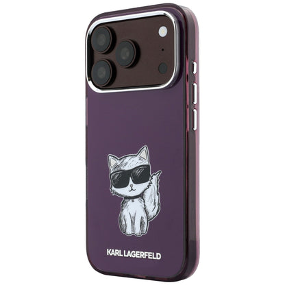 Etui MagSafe do Apple iPhone 18 Pro Max / 17 Pro Max, Karl Lagerfeld, IML Choupette Body Sketch Print, Wiśniowy