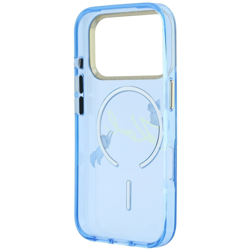 Etui MagSafe do Apple iPhone 18 Pro Max / 17 Pro Max, Karl Lagerfeld, IML Choupette Karl Script Logo, niebieskie