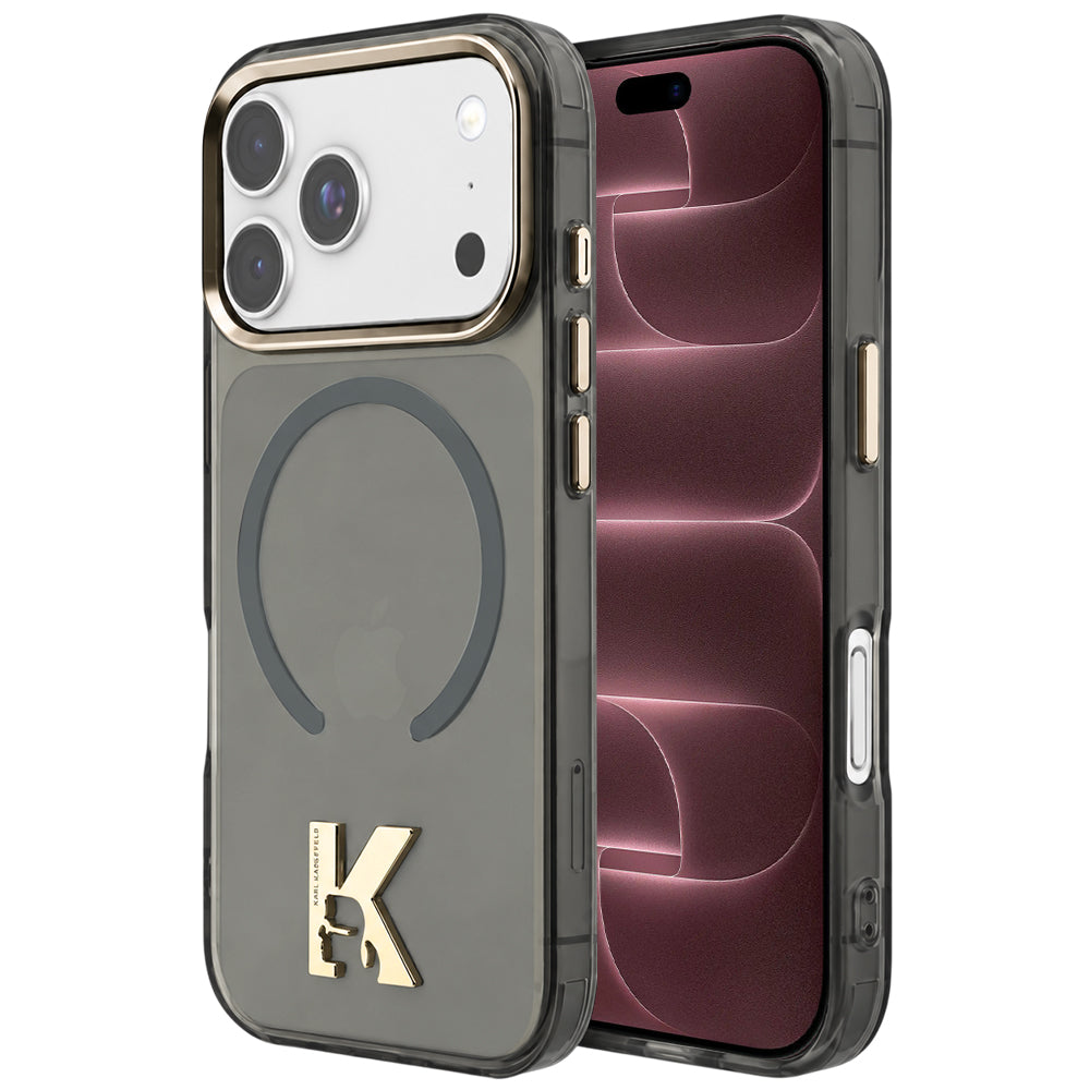 MagSafe Case for Apple iPhone 18 Pro Max / 17 Pro Max, Karl Lagerfeld, IML Karl Head Logo, Black