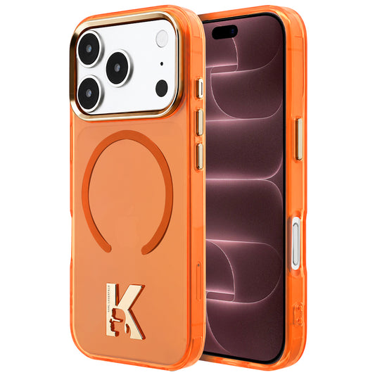 Etui MagSafe do Apple iPhone 18 Pro Max / 17 Pro Max, Karl Lagerfeld, IML Karl Head Logo, pomarańczowe