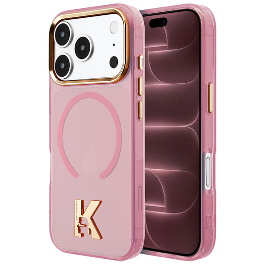 Etui MagSafe do Apple iPhone 18 Pro Max / 17 Pro Max, Karl Lagerfeld, IML Karl Head Logo, różowy