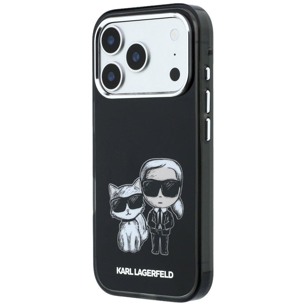 MagSafe Case for Apple iPhone 18 Pro Max / 17 Pro Max, Karl Lagerfeld, IML KC Bodies Sketch Print, Black