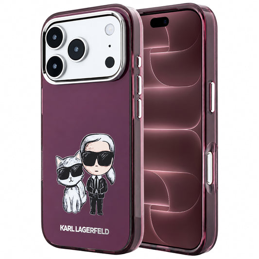 Etui MagSafe do Apple iPhone 18 Pro Max / 17 Pro Max, Karl Lagerfeld, IML KC Bodies Sketch Print, Wiśniowy