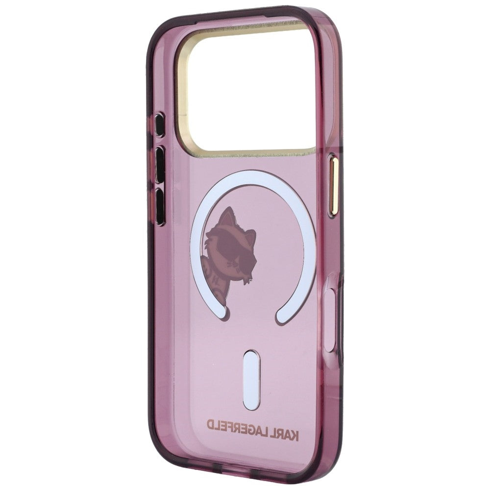 MagSafe Case for Apple iPhone 18 Pro Max / 17 Pro Max, Karl Lagerfeld, IML Peekaboo Print and Metal Frame, Burgundy