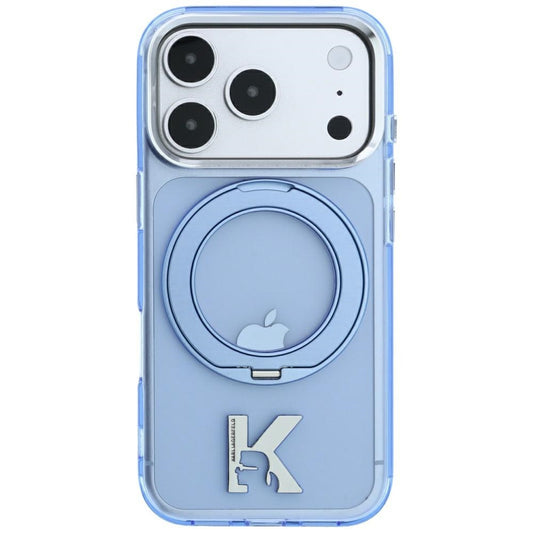 Etui MagSafe do Apple iPhone 18 Pro Max / 17 Pro Max, Karl Lagerfeld, IML Ring Stand Kameo Metal, Niebieskie