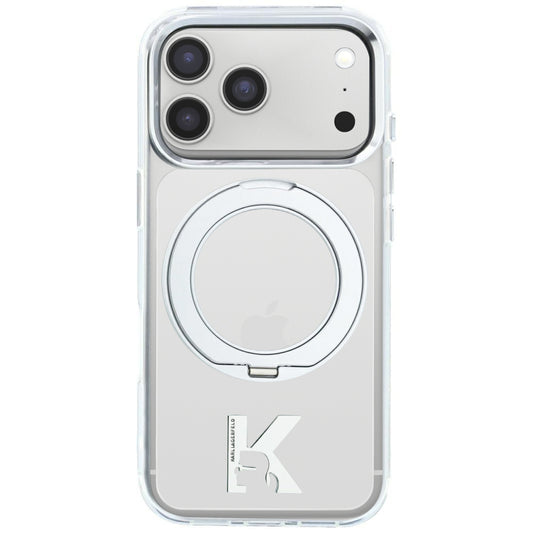 Etui MagSafe dla Apple iPhone 18 Pro Max / 17 Pro Max, Karl Lagerfeld, IML Ring Stand Kameo Metal, Przezroczyste