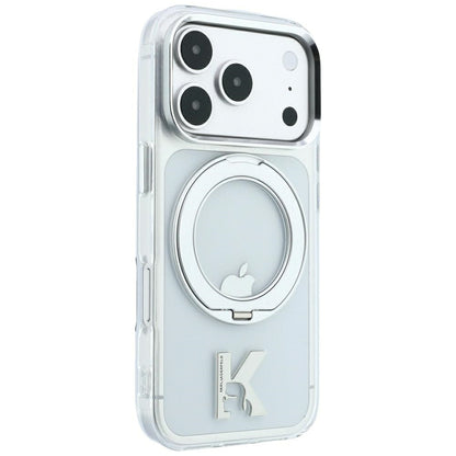 MagSafe Case for Apple iPhone 18 Pro Max / 17 Pro Max, Karl Lagerfeld, IML Ring Stand Kameo Metal, Transparent