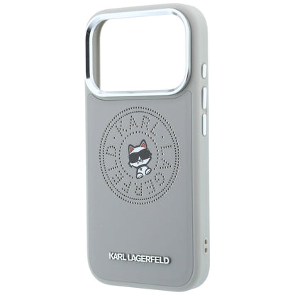 Etui MagSafe do Apple iPhone 18 Pro Max / 17 Pro Max, Karl Lagerfeld, Point and Choupette Sketch, Szary
