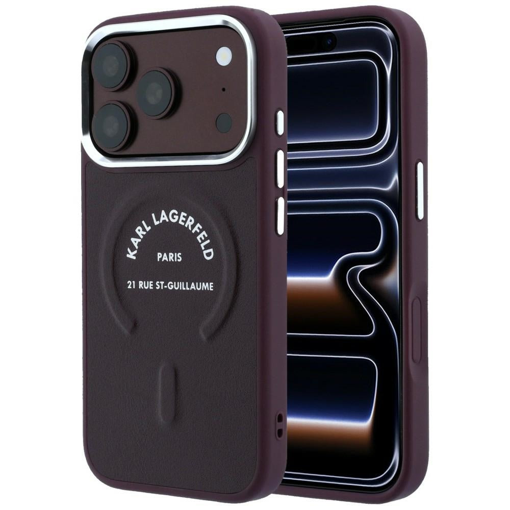 Etui MagSafe do Apple iPhone 18 Pro Max / 17 Pro Max, Karl Lagerfeld, Ring Karl RSG Logo, Wiśniowy