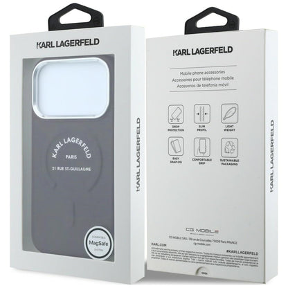 Etui MagSafe do Apple iPhone 18 Pro Max / 17 Pro Max, Karl Lagerfeld, Ring Karl RSG Logo, Wiśniowy