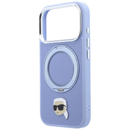 Etui MagSafe do Apple iPhone 18 Pro Max / 17 Pro Max, Karl Lagerfeld, Ring Stand 360 Karl Pin, niebieski