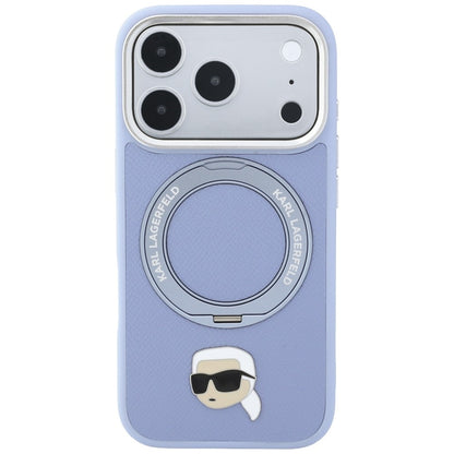 Etui MagSafe do Apple iPhone 18 Pro Max / 17 Pro Max, Karl Lagerfeld, Ring Stand 360 Karl Pin, niebieski