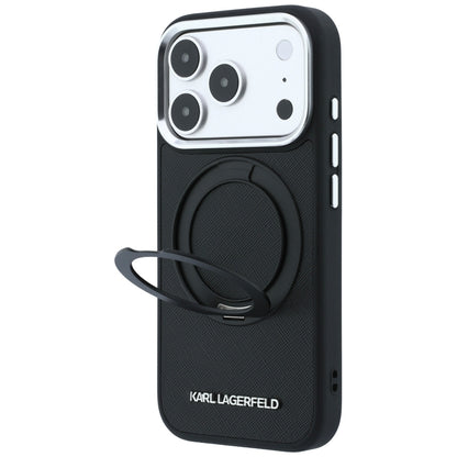 Etui MagSafe do Apple iPhone 18 Pro Max / 17 Pro Max, Karl Lagerfeld, Ring Stand 360 Saffiano, Czarna
