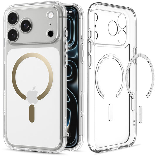 Etui MagSafe do Apple iPhone 18 Pro Max / 17 Pro Max, Spigen, Ultra Hybrid, Przezroczysto-Złote ACS12120