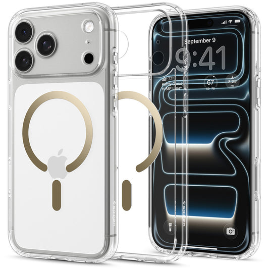Etui MagSafe do Apple iPhone 18 Pro Max / 17 Pro Max, Spigen, Ultra Hybrid, Przezroczysto-Złote ACS12120