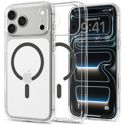 Etui MagSafe do Apple iPhone 18 Pro Max / 17 Pro Max, Spigen, Ultra Hybrid, Przezroczysty szary ACS12119