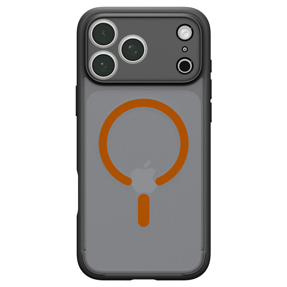 Etui MagSafe do Apple iPhone 18 Pro Max / 17 Pro Max, Spigen, Ultra Hybrid, Czarny Pomarańczowy Satynowy ACS12125