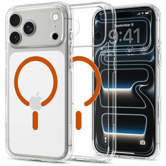 Etui MagSafe do Apple iPhone 18 Pro Max / 17 Pro Max, Spigen, Ultra Hybrid, Przezroczyste Pomarańczowe ACS12122