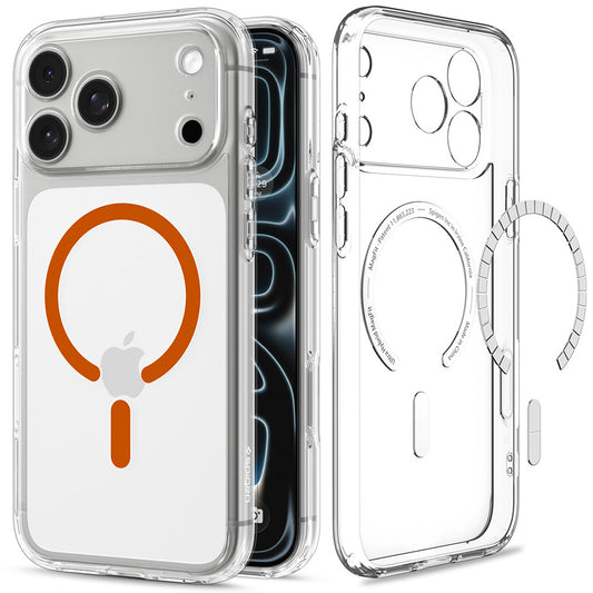 Etui MagSafe do Apple iPhone 18 Pro Max / 17 Pro Max, Spigen, Ultra Hybrid, Przezroczyste Pomarańczowe ACS12122