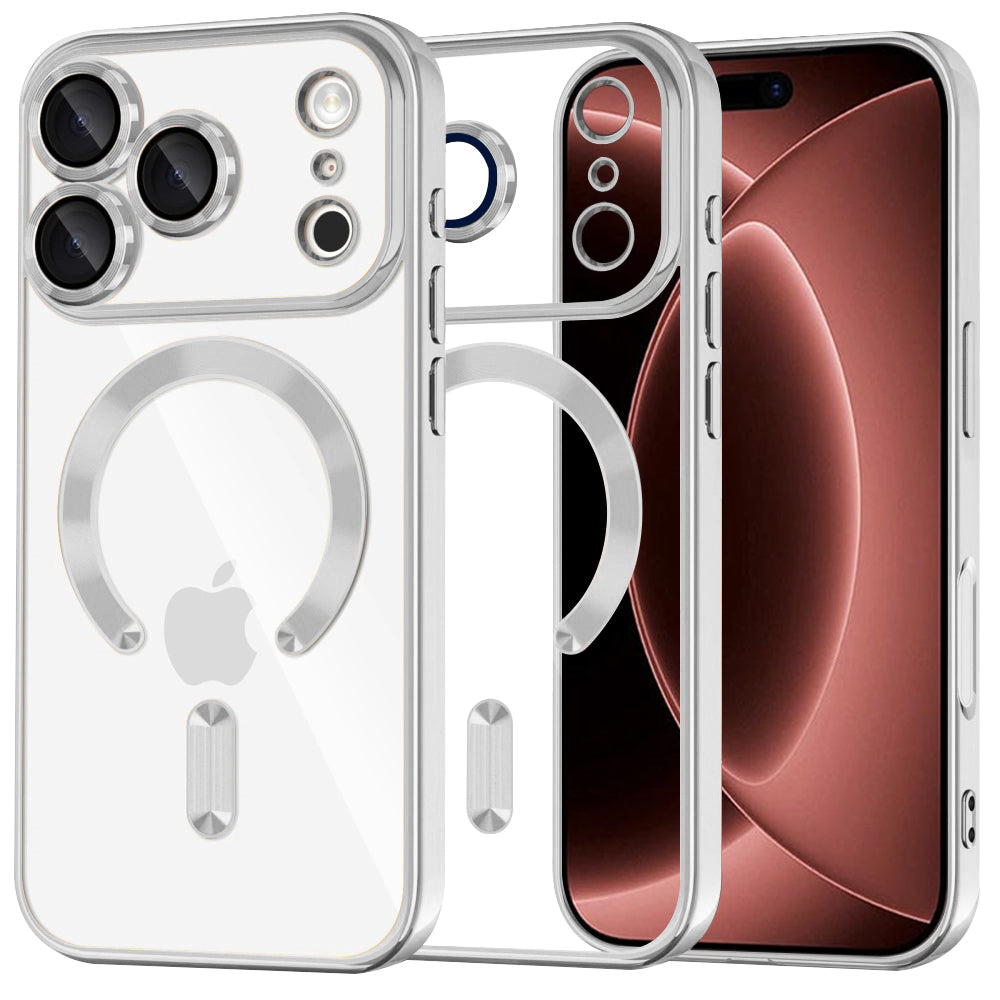 Etui MagSafe do Apple iPhone 18 Pro Max / 17 Pro Max, Techsuit, Luxury Crystal, Srebrne