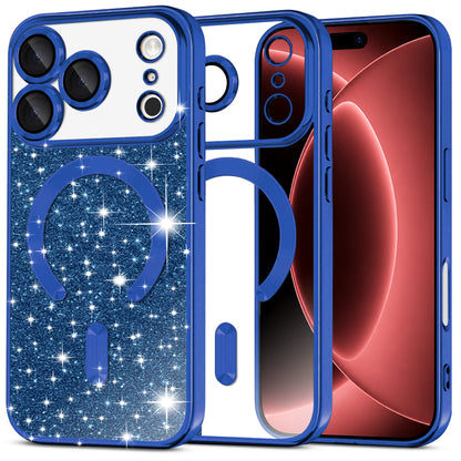 Etui MagSafe do Apple iPhone 18 Pro Max / 17 Pro Max, Techsuit, Luxury Glitter, Ciemnoniebieskie