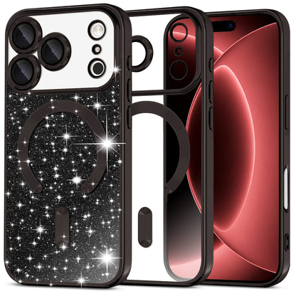 Etui MagSafe do Apple iPhone 18 Pro Max / 17 Pro Max, Techsuit, Luxury Glitter, czarne