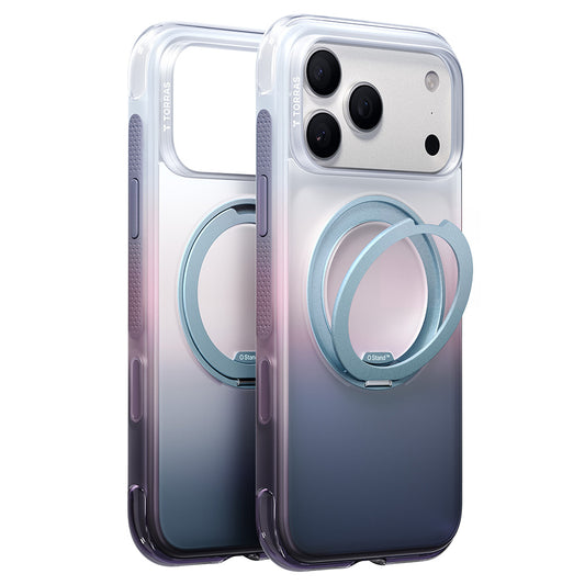 Etui MagSafe dla Apple iPhone 18 Pro Max / 17 Pro Max, Torras, Ostand O3 Air Gradient, Fioletowo-Pomarańczowe