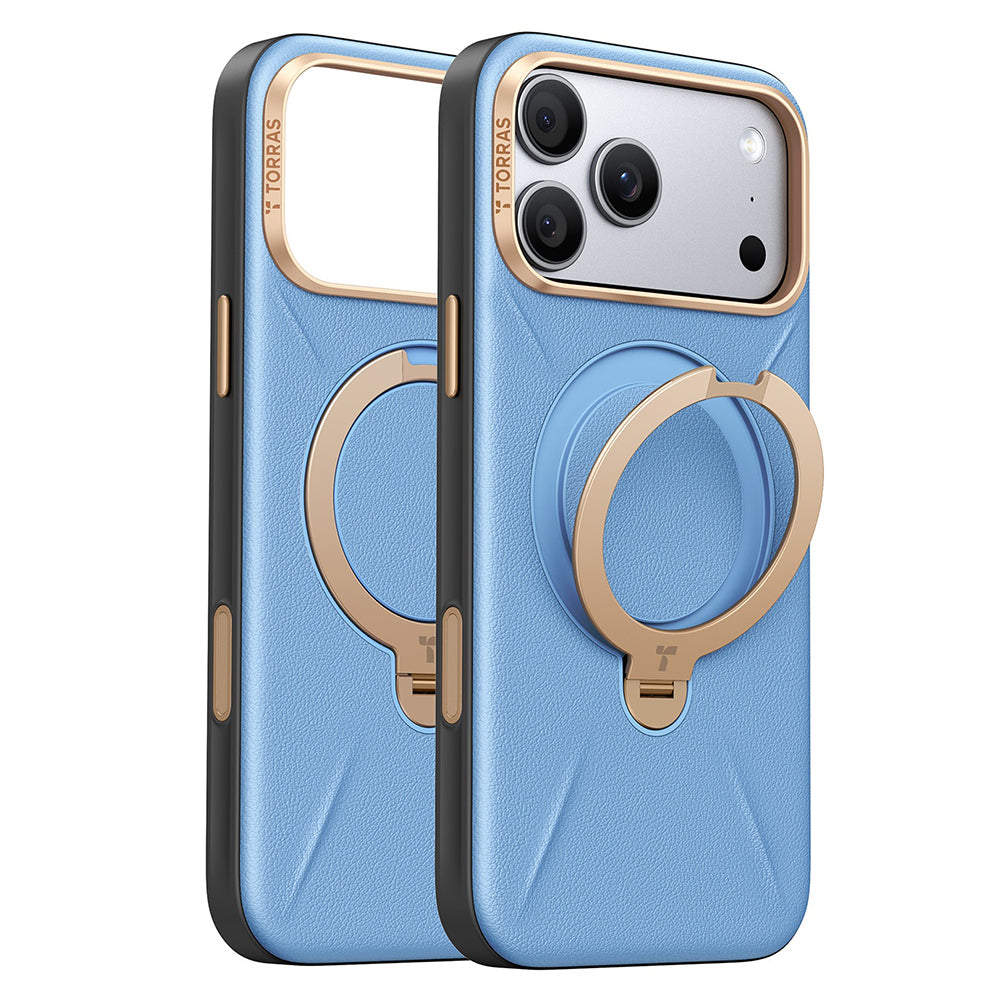 Etui MagSafe do Apple iPhone 18 Pro Max / 17 Pro Max, Torras, QPRO Leather, Niebieskie