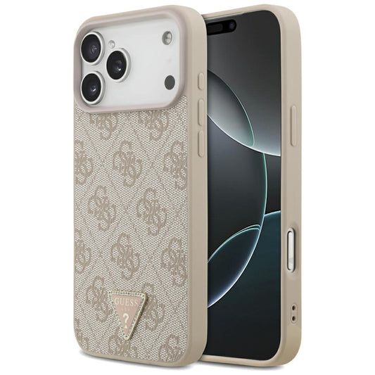 Etui MagSafe do Apple iPhone 18 Pro Max, Guess, 4G Triangle Strass, Różowe