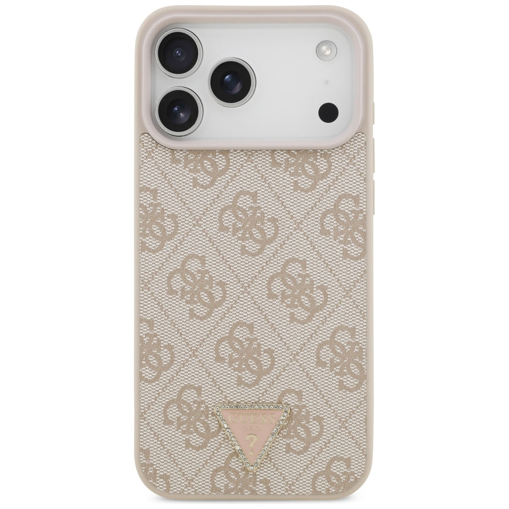 MagSafe Case for Apple iPhone 18 Pro Max, Guess, 4G Triangle Strass, Pink