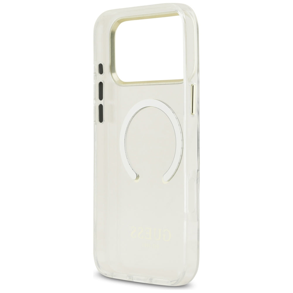 Etui MagSafe do Apple iPhone 18 Pro Max, Guess, Metal Outline, Złote