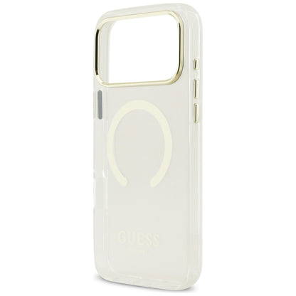 Etui MagSafe do Apple iPhone 18 Pro Max, Guess, Metal Outline, Złote