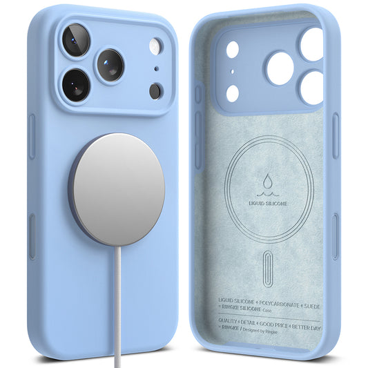 Etui MagSafe do Apple iPhone 18 Pro, Ringke, silikonowe, niebieskie