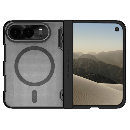 Etui MagSafe do Apple iPhone Duo, Nillkin, Super Frosted Shield, czarne, przezroczyste, satynowe