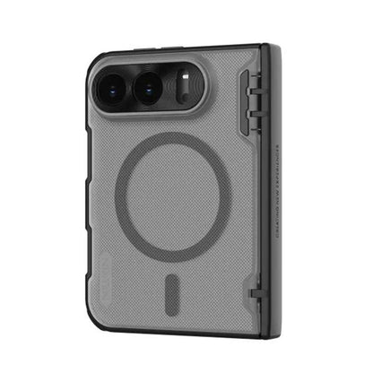 Etui MagSafe do Apple iPhone Duo, Nillkin, Super Frosted Shield, czarne, przezroczyste, satynowe