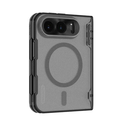 Etui MagSafe do Apple iPhone Duo, Nillkin, Super Frosted Shield, czarne, przezroczyste, satynowe
