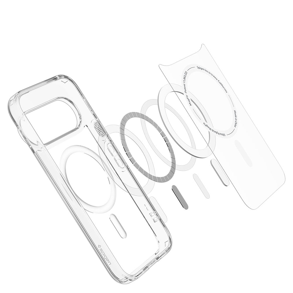 Etui MagSafe do Google Pixel 11 Pro, Spigen, Ultra Hybrid, Przezroczyste Białe ACS11431