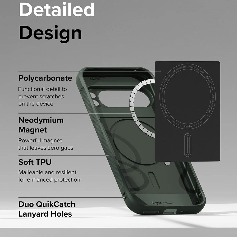 MagSafe Case for Google Pixel 9 Pro, Ringke, Onyx, Dark Green