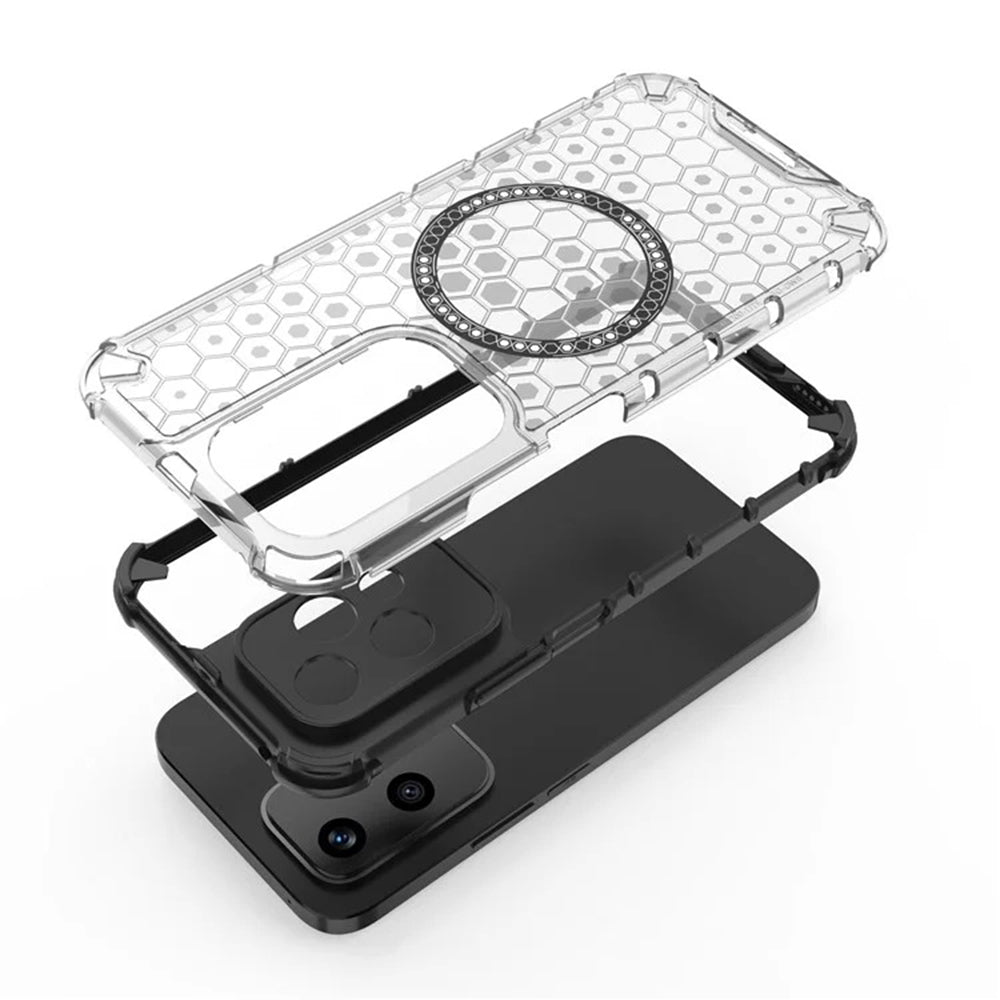 Etui MagSafe do Honor 200 Lite, Techsuit, HoneyComb Shield, Białe