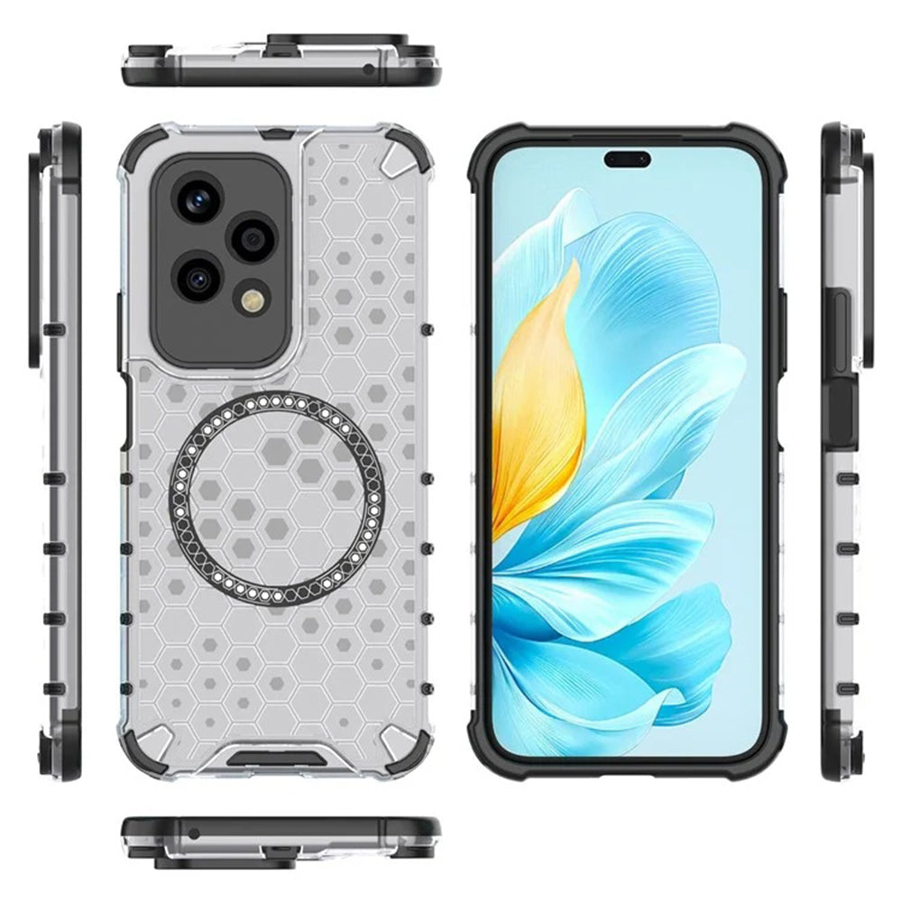 Etui MagSafe do Honor 200 Lite, Techsuit, HoneyComb Shield, Białe